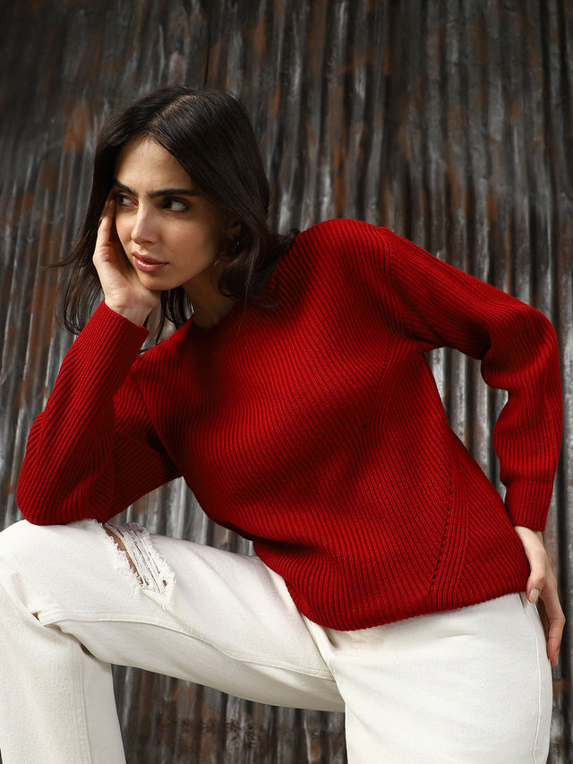 High Star Women's Relaxed Fit Pullover | Red - S