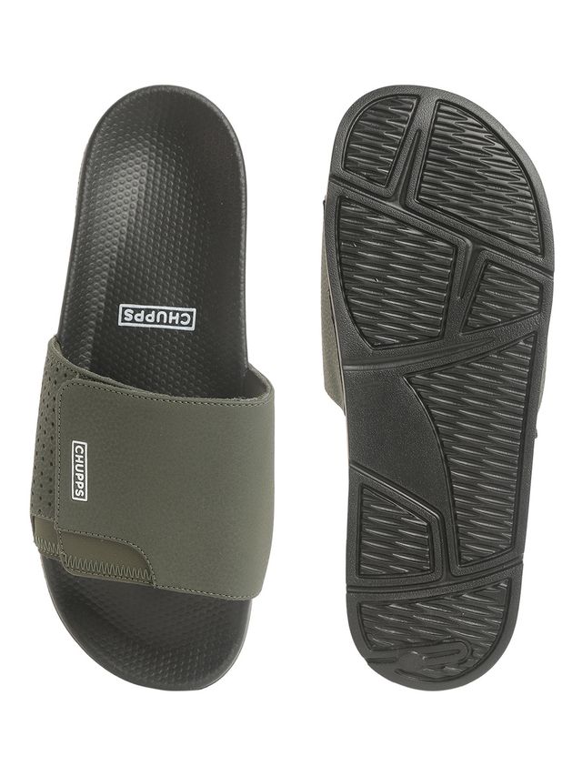Chupps Solid Hues Black - Olive Men's | Casual Slider UK8