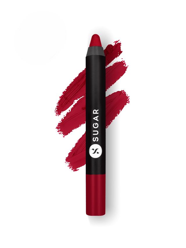 SUGAR Cosmetics Matte As Hell Crayon Lipstick - 01 Scarlett O'Hara2