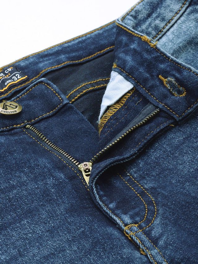 The Indian Garage Co Men's G-ACE Slim Fit Solid Casual Jeans | Blue | 32