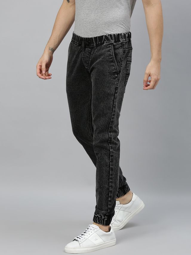 Urbano Fashion Men's Jogger Jeans Slim Fit Stretchable | Black | 36
