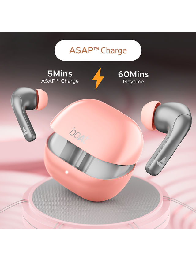 boAt Airdopes 155 Tws Earbuds W/ 40h Playtime, in-ear Detection, Quad Mics Enx Tech (Hot Rouge)
