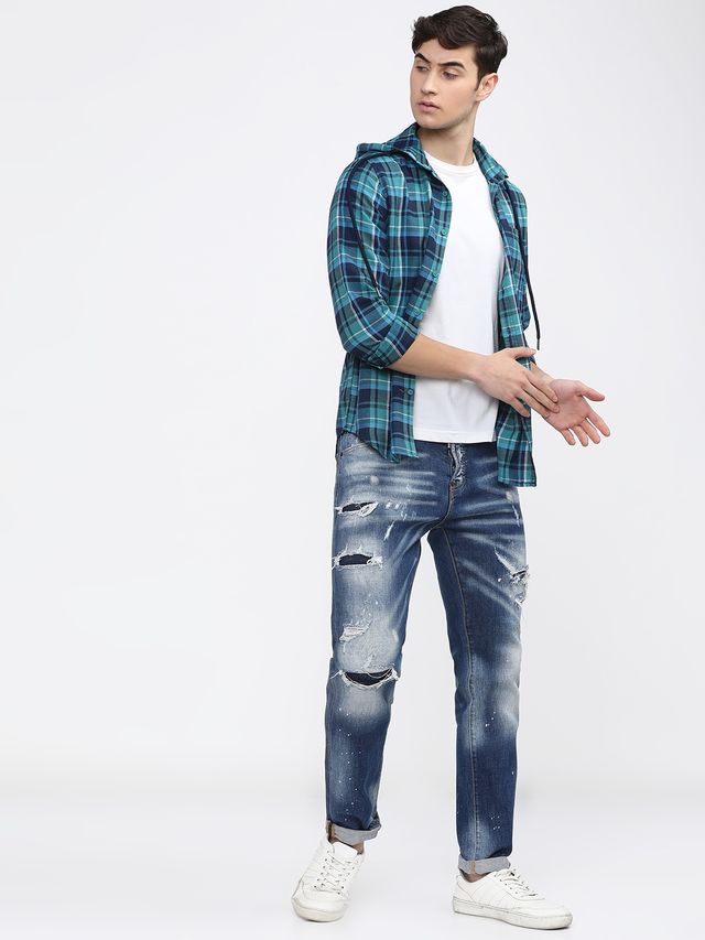 Ketch Men Slim Fit Tartan Checks Casual Shirt | Multicolor | L