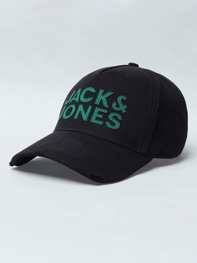 Jack & Jones Men's Cotton Baseball Cap | Black - One Size