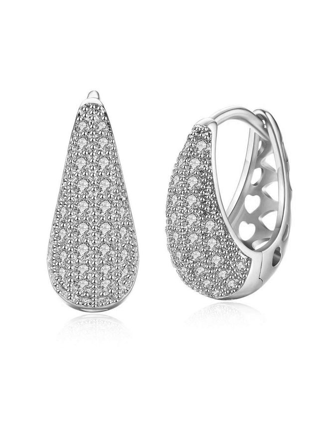 Youbella Jewellery Gold Plated Crystal Earrings For Girls And Women (Style 2 - Silver)(Ybear - 32776)