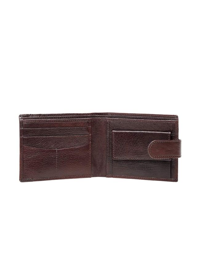 Teakwood Men's Solid Leather Bi-Fold Wallet | Black