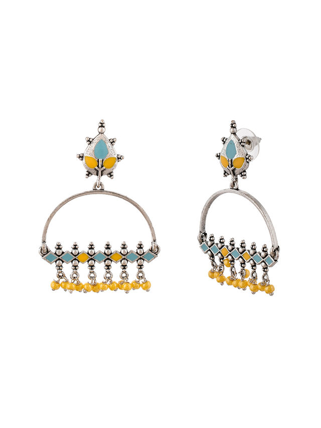 Voylla Bagh E Fiza Yellow Beads Earrings