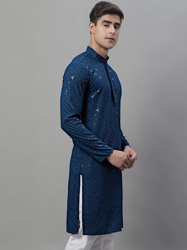 Jompers Men's Kurta | Ko 695 | Peacock - M