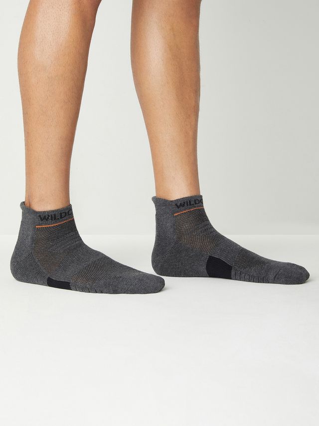 Wildcraft Men's Cotton Low Ankle Socks | Grey - Free Size