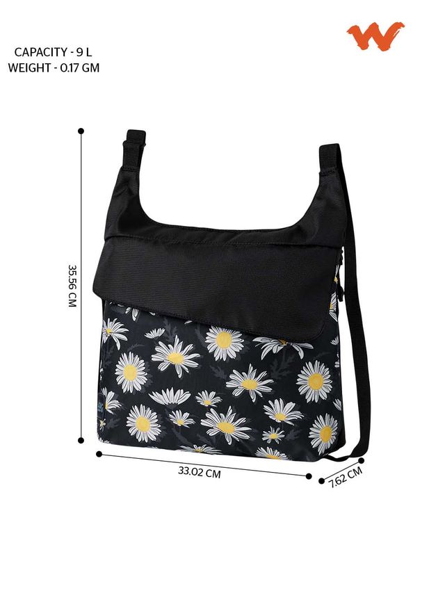 Wildcraft Unisex Poly Oxford and Poly Dobby 9 L Sling Bag | Black - Free Size