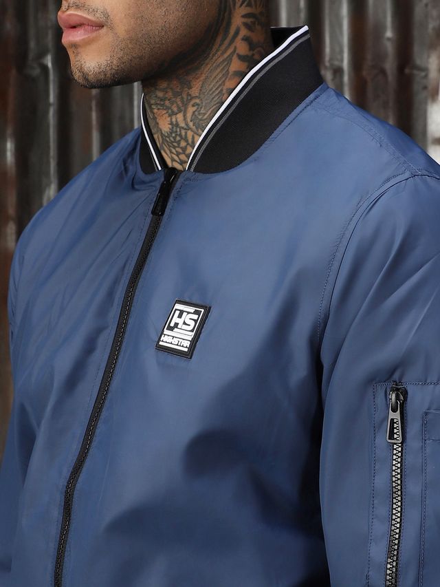 High Star Men's Lightweight Bomber With Embroidered Jacket | Blue - XL