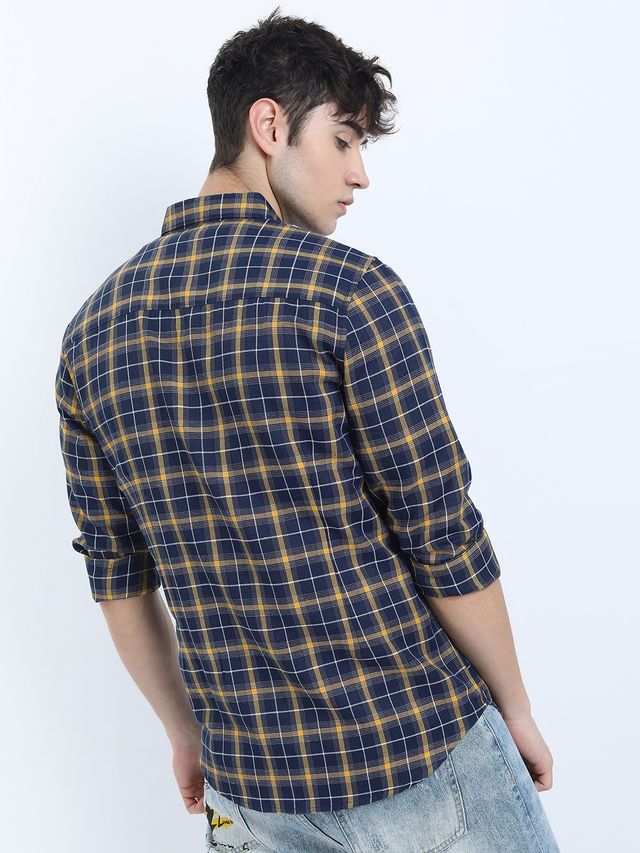 Ketch Men Slim Fit Tartan Checks Checked Casual Shirt | Multicolor | L