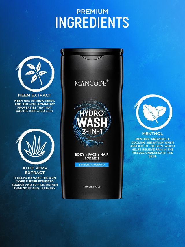 Mancode 3 In 1 Hydro Body Wash