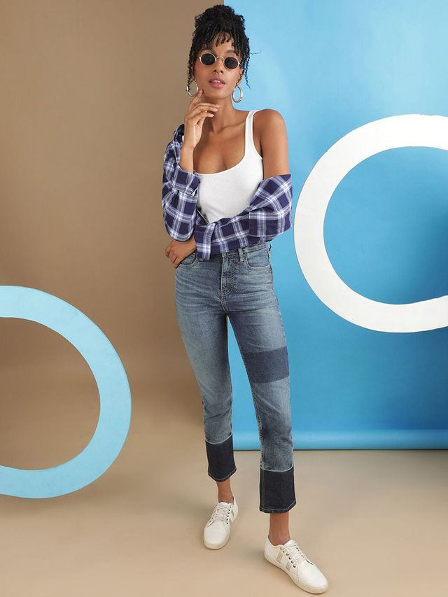 Freehand Women's Streetstyle Straight Fit Jeans | Blue - 32