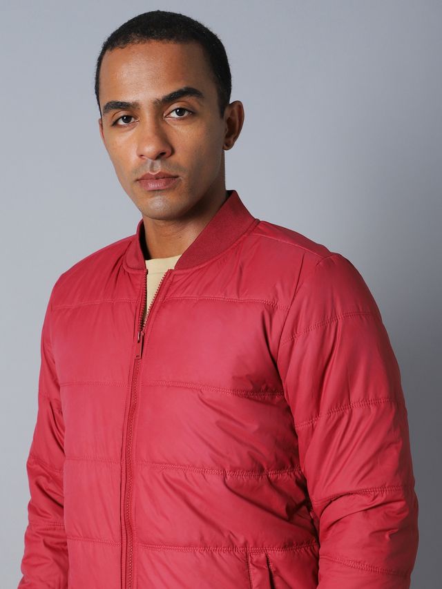 High Star Men's Outdoor Bomber Jacket | Maroon - M