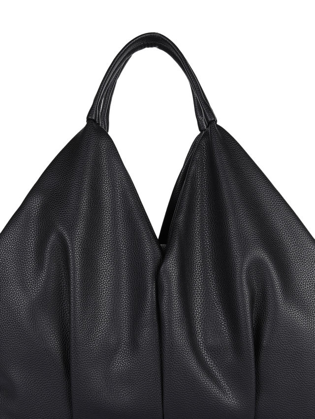 Mini Wesst Women's Textured PU 13.8 L Hobo Bag | Black - One Size