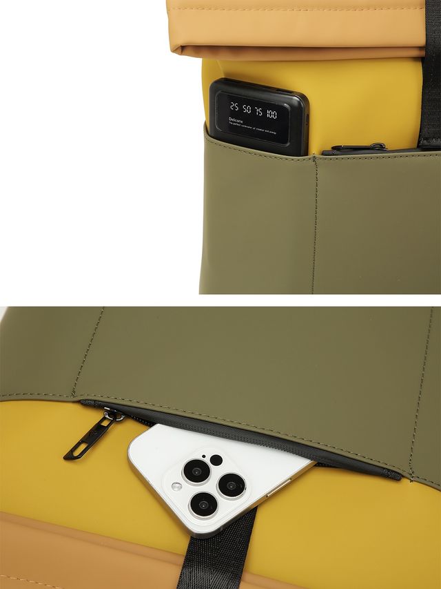 Fur Jaden Unisex Canvas and Vegan Leather 15 L Laptop Backpack | Green - 14 Inches