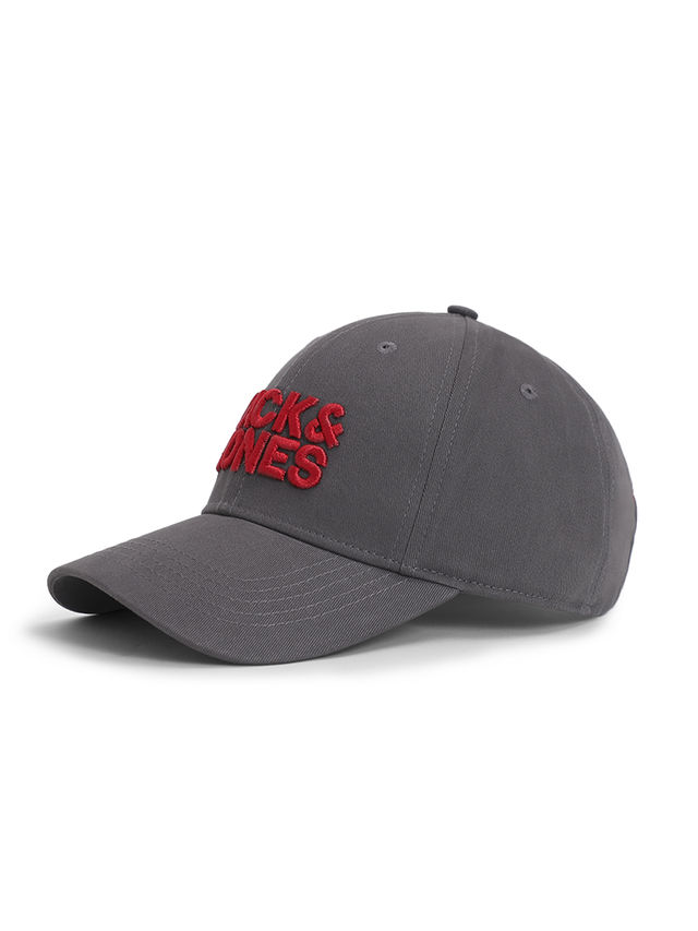 Jack & Jones Men's Embroidered Cotton Baseball Cap | Grey - Free Size