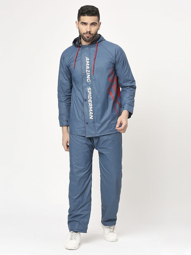 Citizen Reversible  Raincoat  With Pant Marvel Series Spiderman- Blue - CRO3-2XL