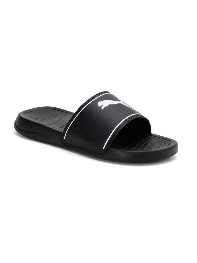 Puma Marine Unisex Slides | Black- White-Castlerock | Size - UK 8