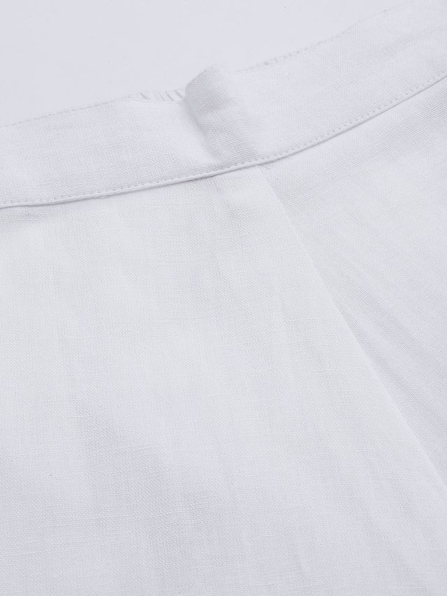 Libas Women White Cotton Side Slit Solid Trousers With Both Side Pockets - Pl1401L