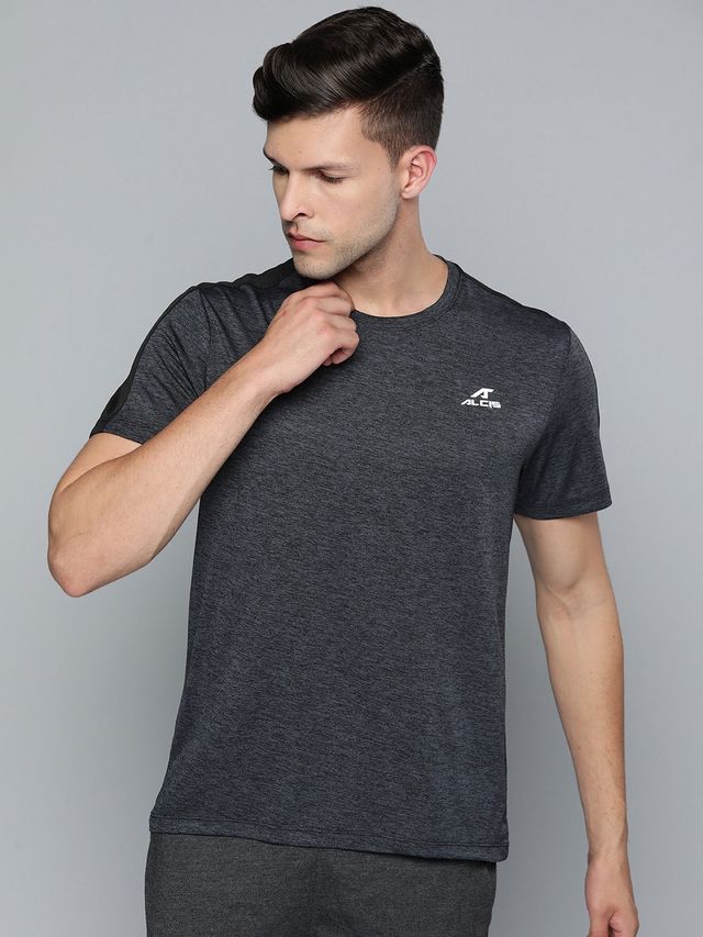 Alcis Men's Round Neck Tee | Black - M
