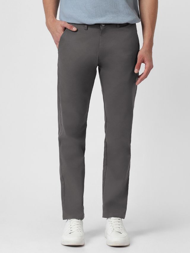 Urbano Fashion Men's Chinos Trousers Cotton Slim Fit Casual Stretch | Dark Grey | 36
