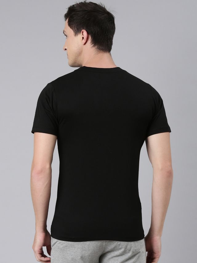 Rupa Jon Men's Round Neck T-Shirt Style | RJ 901 | Jet Black - XL