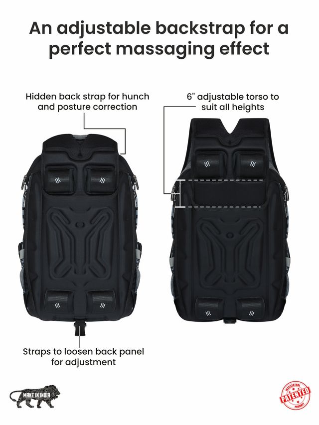 EUME Unisex Solid Nylon 31 L Massager Backpack | Black - 15.6 Inches