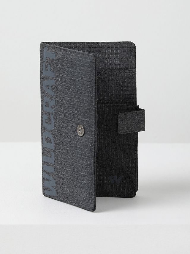 Wildcraft Men's Solid Faux Leather Passport Holder | Grey - L