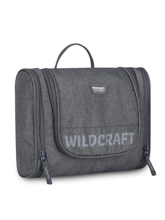 Wildcraft Unisex Textured Nylon 10 L Travel Toiletry Kit | Light Grey - Free Size