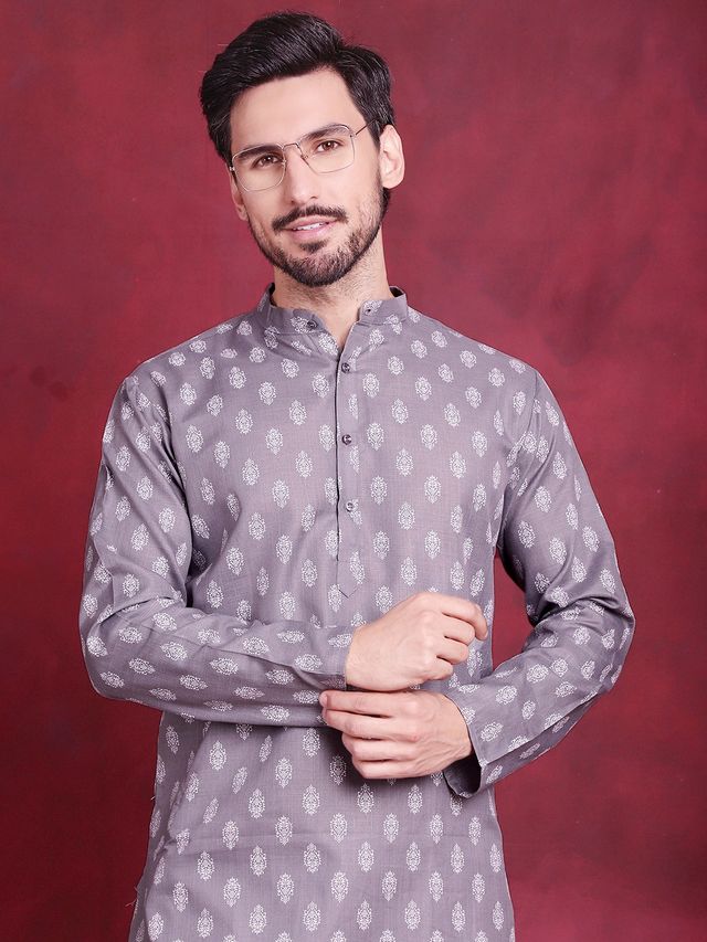 Jompers Men's Kurta | Ko 650 | Dark Grey - S