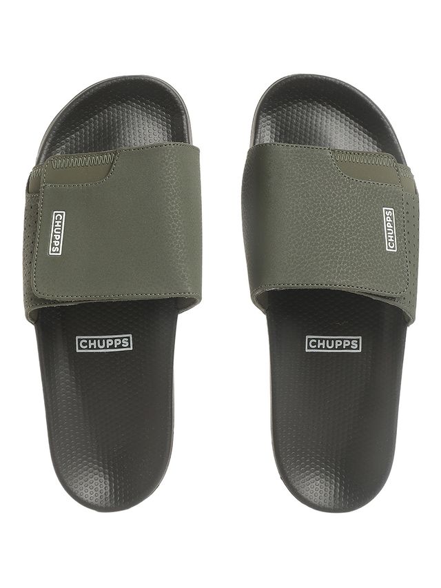 Chupps Solid Hues Black - Olive Men's | Casual Slider UK8