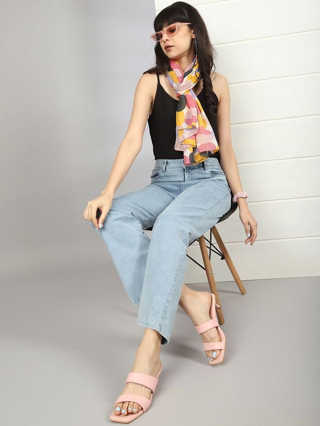 Freehand Women's Casual Wide Leg Jeans | Blue - 28