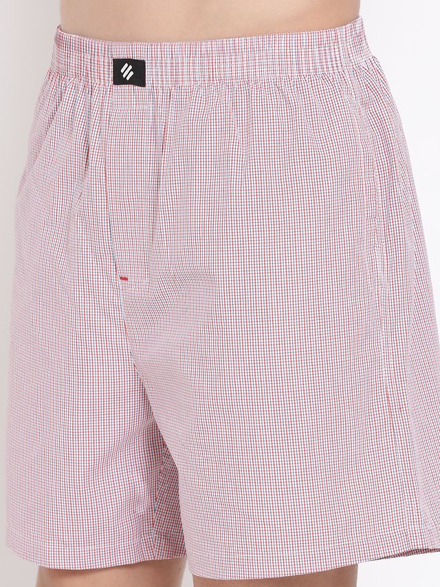 Onn Lightweight & Breathable Cotton Checkered Shorts | Multicolor | Size L | Pack Of 2