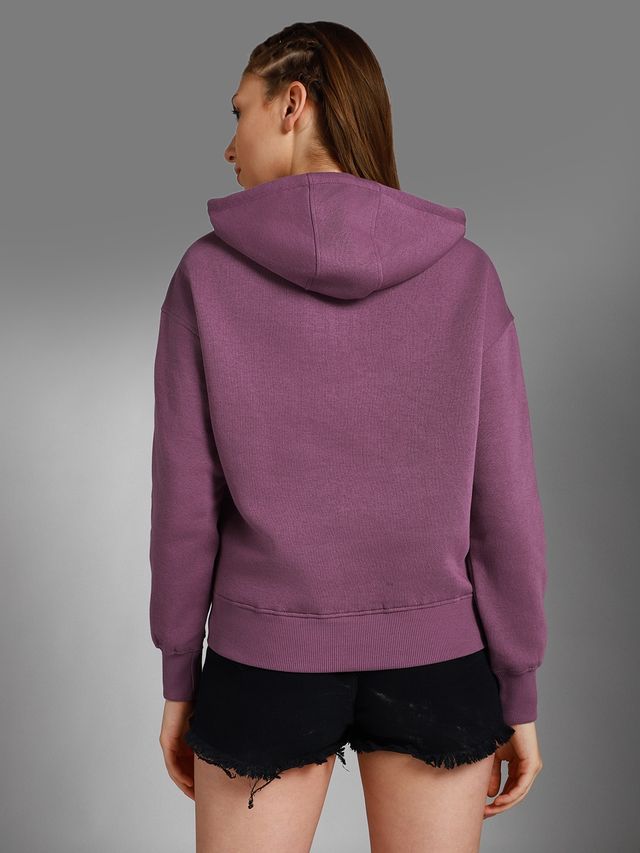 High Star Women's Hooded Long Sleeves Pullover Sweatshirt | Purple - L