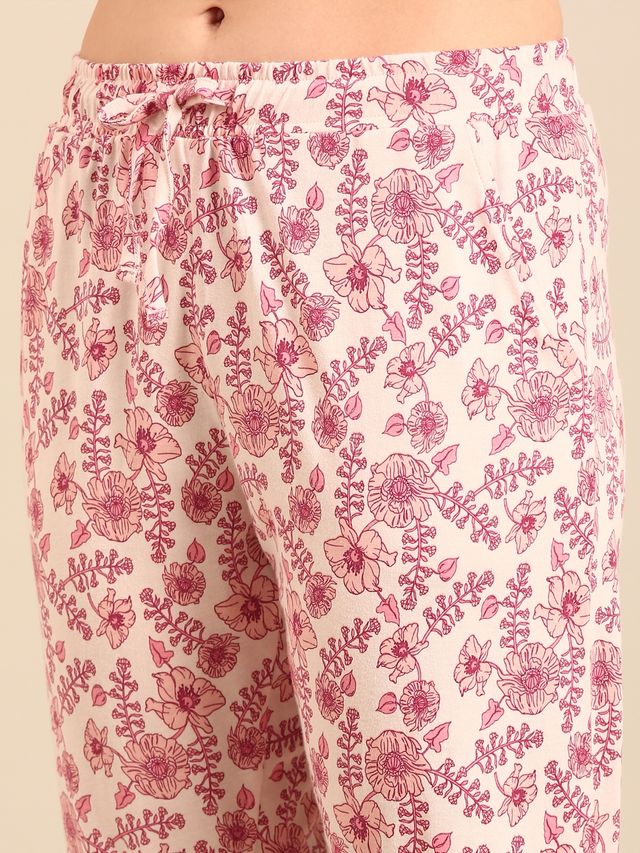 Pepe Jeans Women's Premium Sleep Set Maroon Floral - L