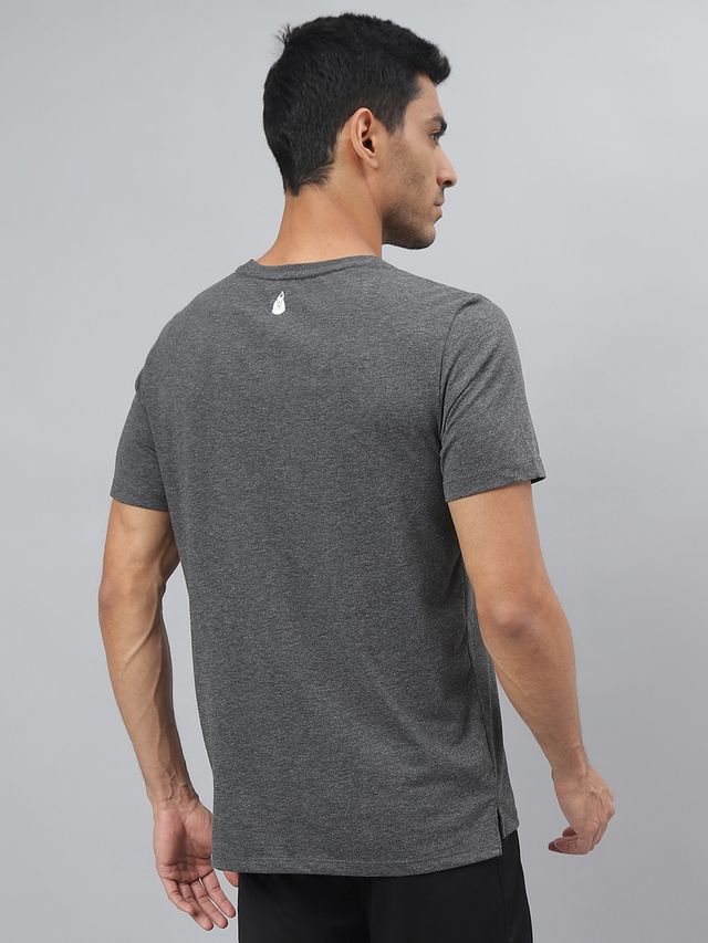 Alcis Men's Round Neck T-shirt | Charcoal - L