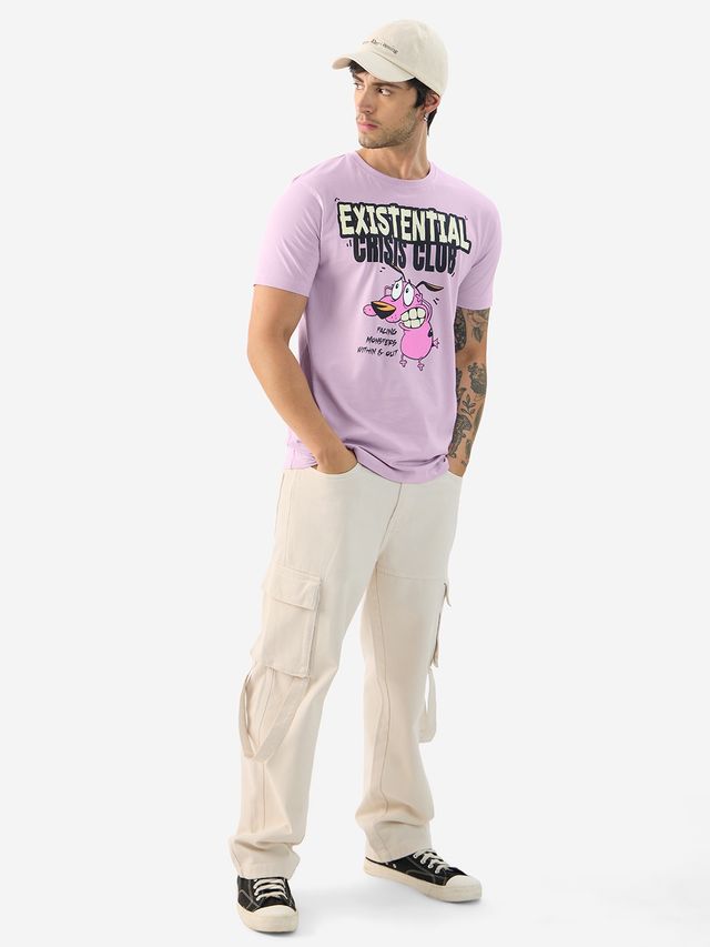 The Souled Store Men's Regular Courage- Existential Crisis T-Shirts | Purple | M