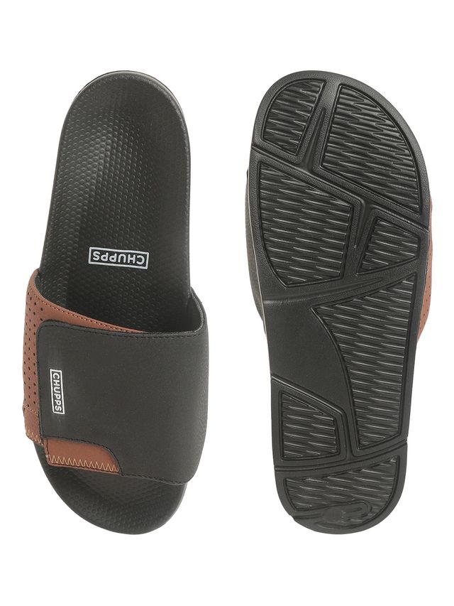 Chupps Solid Hues Black - Tan Men's | Casual Slider UK11