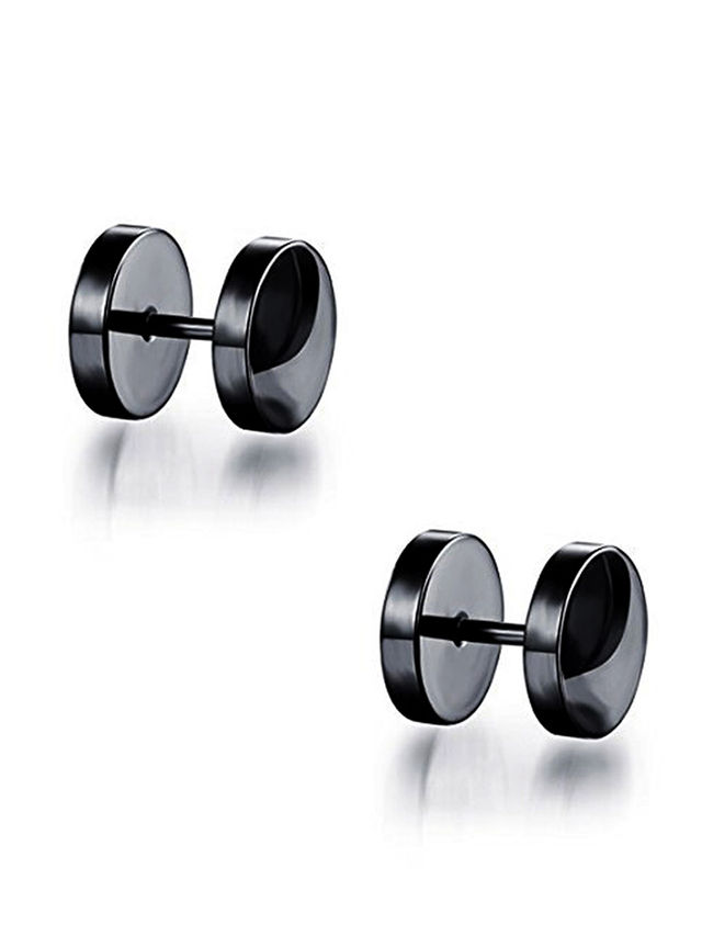 Yellow Chimes Gold Toned Black Studs for Men, Stainless Steel