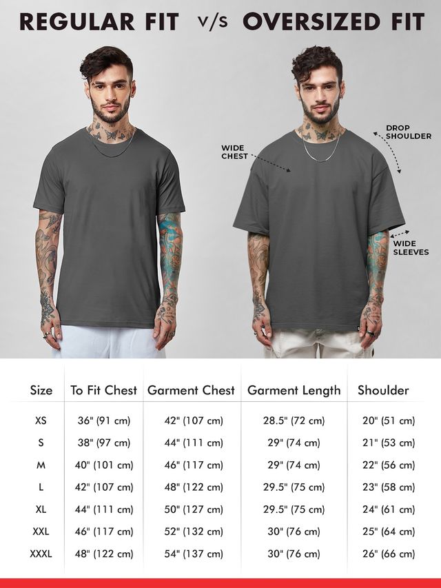 The Souled Store Men's Solids Superhero Red Oversized T-shirt | Red - 2XL