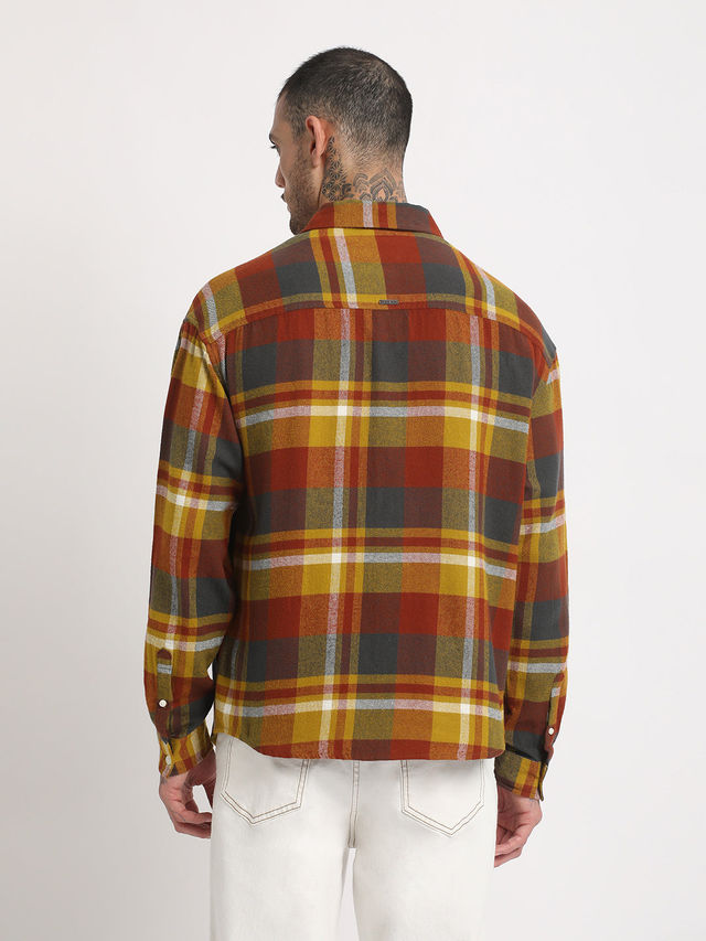 THE BEAR HOUSE Men's Checked Regular Fit Cotton Casual Shirt | TBH-MELA-MC | Multicolour - L