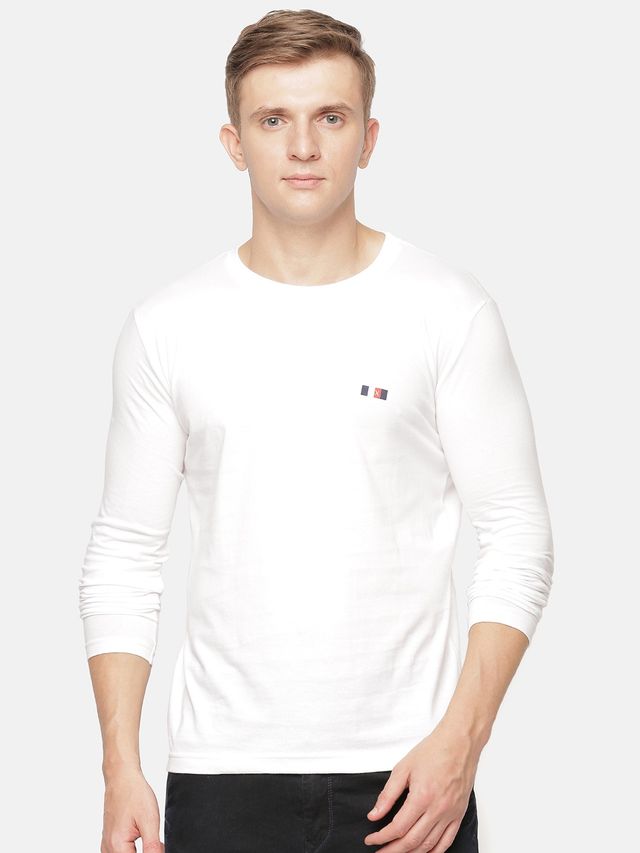 Actimaxx Men Solid Round Neck Long Sleeve Pure Cotton T-shirt | S | Colour May Vary