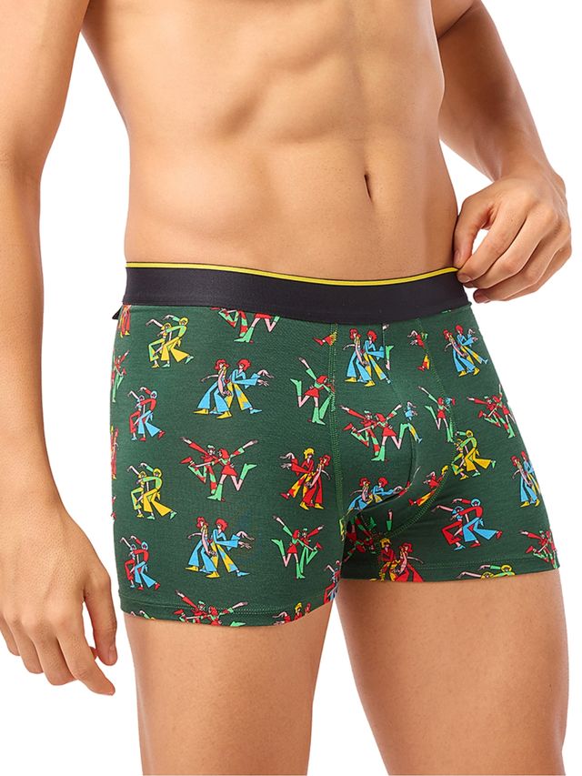 Bummer Men's Micro Modal Trunks | No Roll Waistband | Print - L