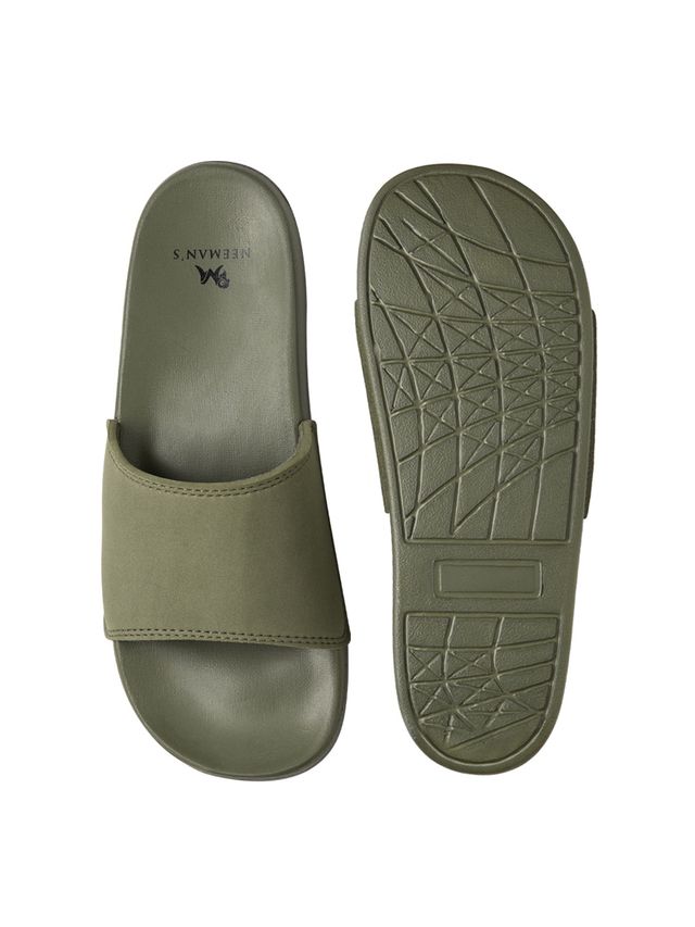 Neemans Unisex Eco Slides - Olive Green | UK 8