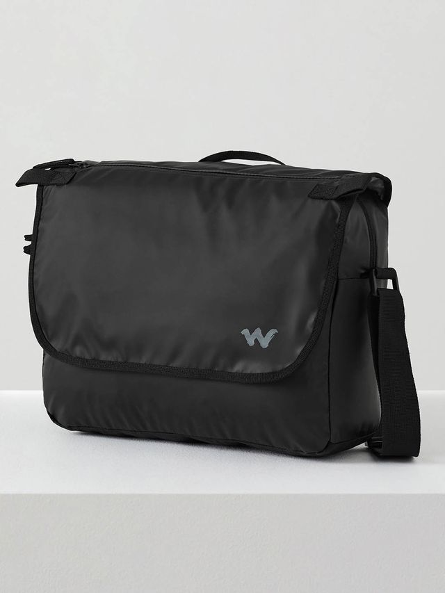 Wildcraft Unisex Polyester 10 L Top Handle Messenger Bag | Matte Black - Free Size