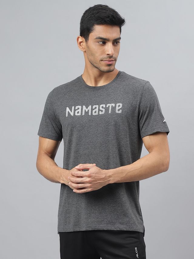 Alcis Men's Round Neck T-shirt | Charcoal - L