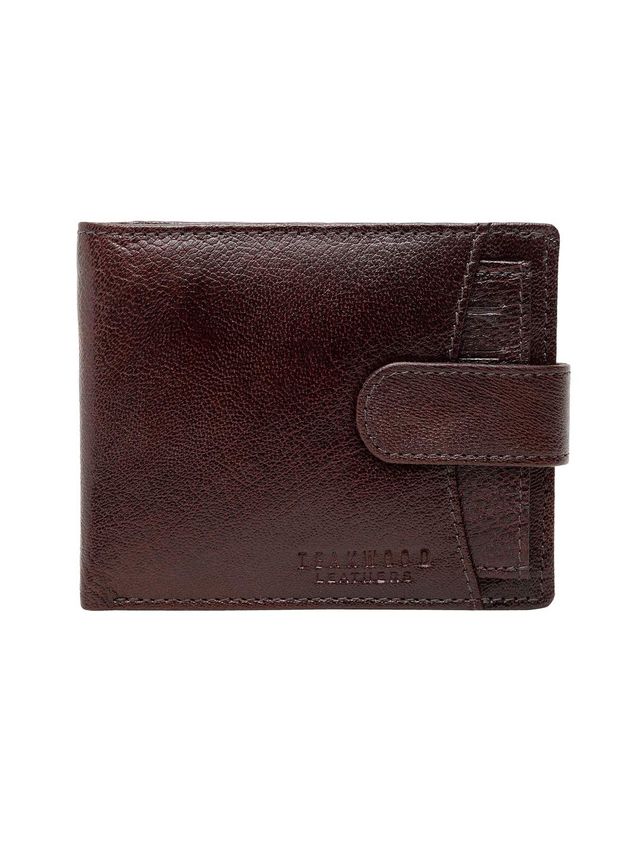 Teakwood Men's Solid Leather Bi-Fold Wallet | Black