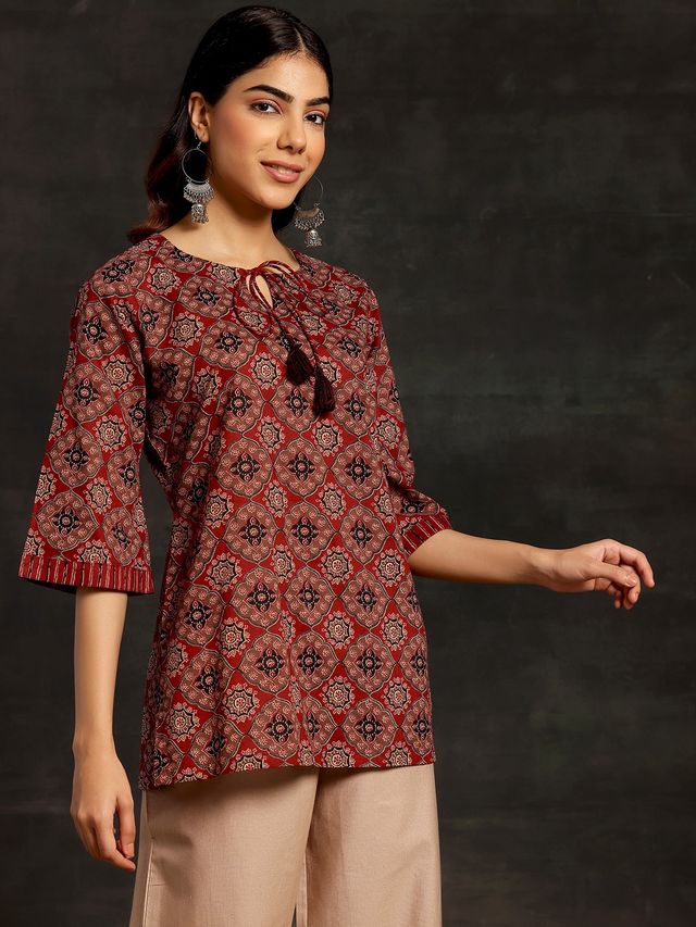 Libas Women's Cotton Kurti | Maroon - S